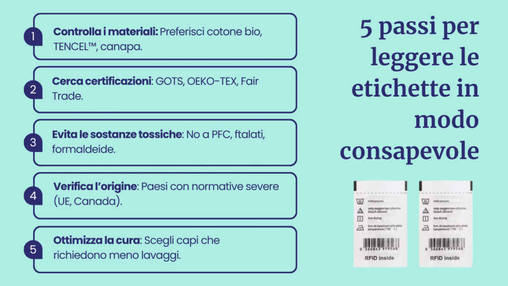 5 passi etichette